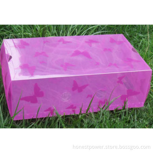 Clear Shoe Box with Handle, 0.8mm PP Thickness, Strong/Durable, Customized Sizes Welcomed